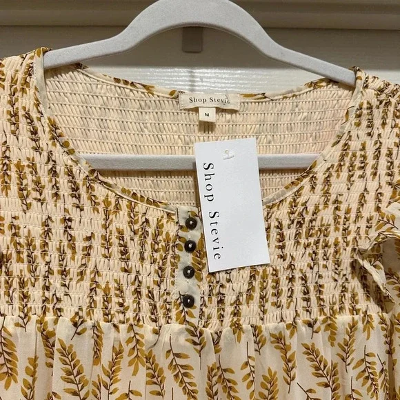 NWT Shop Stevie Long Sleeve Tiered Flowy Maxi Dress - Picture 7 of 9